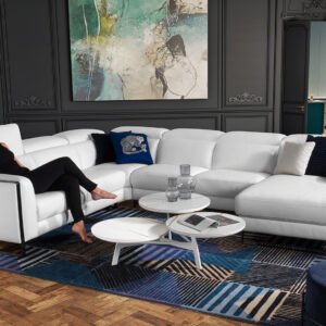 Canapé d'angle chaise longue cuir BRADLEY
