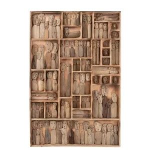 Décoration Murale "Famille Masques" 100x150cm Beige