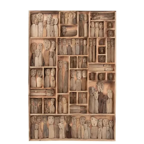Décoration Murale "Famille Masques" 100x150cm Beige
