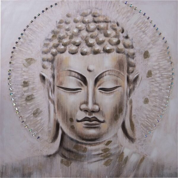 Tableau Bouddha en bois, zen et équilibre