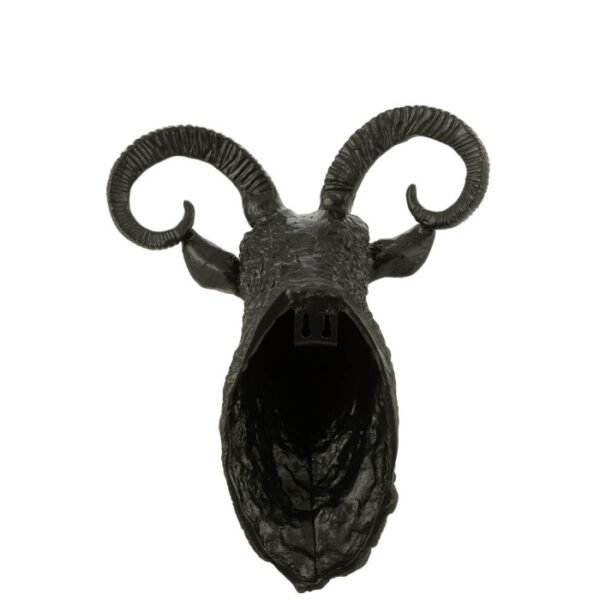 Trophée Mural Déco "Tête de Chèvre" 55cm Noir – Image 2